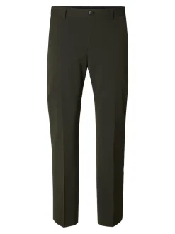 Selected Homme Miesten Housut, LIAM TRS FLEX NOS Tummanvihreä