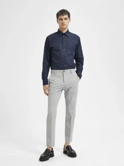 Selected Homme Miesten Housut, LIAM TRS FLEX NOS Vaaleanharmaa