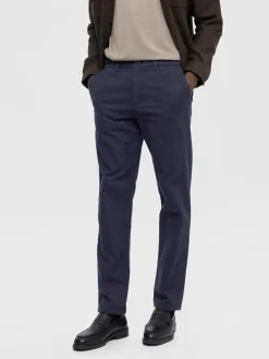Selected housut, MILES BRUSHED PANTS Navy