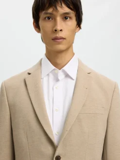 Selected miesten bleiseri SLIM-AITOR Jersey BLZ Flex, hiekka