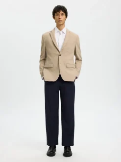 Selected miesten bleiseri SLIM-AITOR Jersey BLZ Flex, hiekka