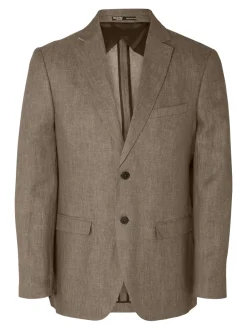 Selected Miesten Bleiseri, REGULAR WILL LINEN BLZ NOS Keskiruskea