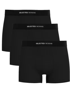 Selected miesten bokserit, LIAM 3-PACK TRUNK Musta