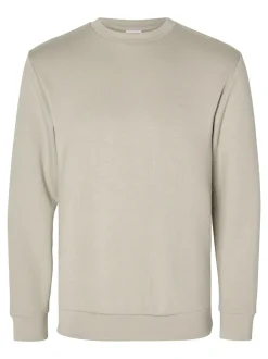 Selected miesten college, MANUEL SOFT CREW NECK Beige