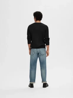 Selected miesten college, MANUEL SOFT CREW NECK Musta