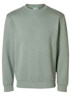 Selected miesten college, MANUEL SOFT CREW NECK Armeijanvihreä