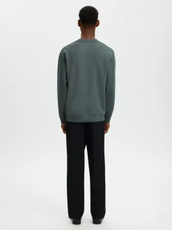 Selected miesten collegepaita MANUEL SOFT CREW NECK, Balsam Green