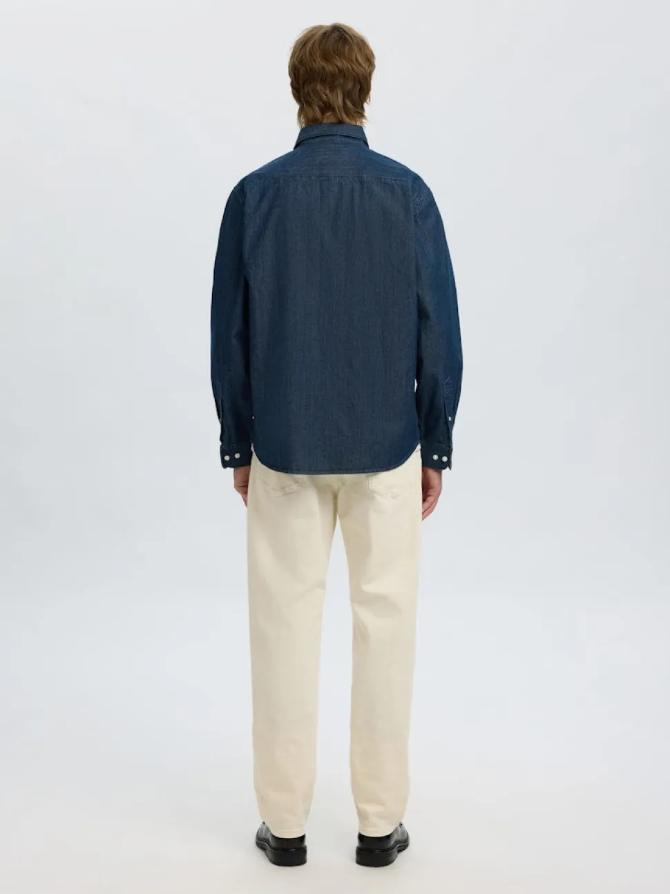 Selected miesten farkkupaita REG CARLO DENIM LS SHIRT NOOS, Dark Blue Denim