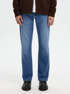 Selected miesten farkut SLH196-STRAIGHT CLEO FLEX MB 616 JNS NOS, Medium Blue Denim