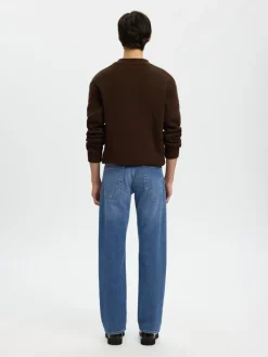 Selected miesten farkut SLH196-STRAIGHT CLEO FLEX MB 616 JNS NOS, Medium Blue Denim