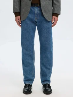 Selected miesten farkut, SLH196-STRAIGHT BEN KORI JEANS Sininen, Indigo