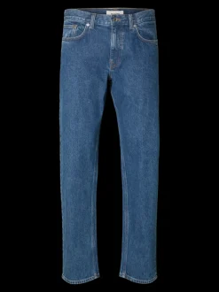 Selected miesten farkut, SLH196-STRAIGHT BEN KORI JEANS Sininen, Indigo