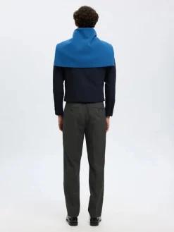 Selected miesten housut, REG TAPRED LEROY PLEAT Dark Grey Melange