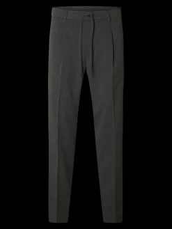 Selected miesten housut, REG TAPRED LEROY PLEAT Dark Grey Melange