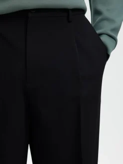 Selected miesten housut, SLH LOOSE FINN FLEX PANTS Black