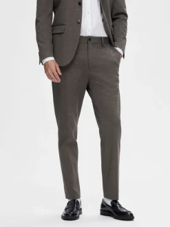 Selected Miesten Housut SLIM AITOR TROUSER NOS Ruskea Kuosi