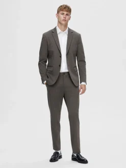 Selected Miesten Housut SLIM AITOR TROUSER NOS Ruskea Kuosi