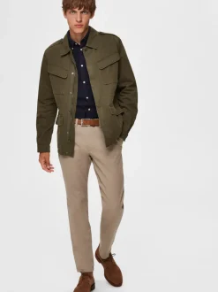 Selected Miesten Housut, Slim Miles Flex NOS Beige