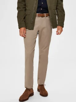 Selected Miesten Housut, Slim Miles Flex NOS Beige