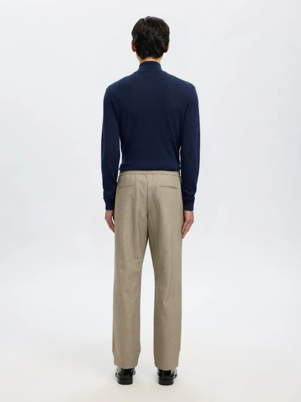 Selected miesten housut SLH196-Straight Robert String Pant, Sand
