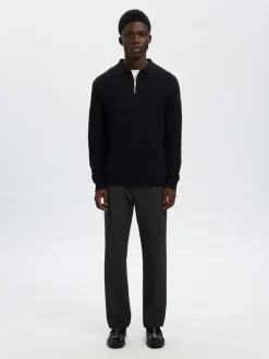 Selected miesten housut SLH196-Straight Robert String Pant, musta