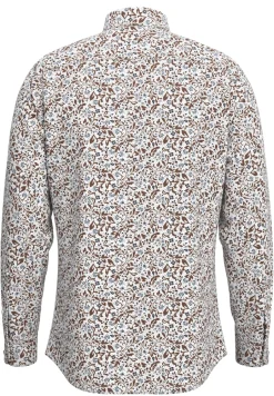 Selected Miesten Kauluspaita, SLIM PERFORMANCE AOP SHIRT Bright White Blue Floral