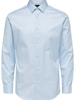 Selected Miesten Kauluspaita,Pen Pelle Slim Vaaleansininen