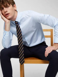 Selected Miesten Kauluspaita,Pen Pelle Slim Vaaleansininen