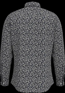 Selected Miesten Kauluspaita, SLIM PERFORMANCE AOP SHIRT Sky Captain Blue Floral