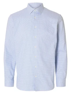 Selected Miesten Kauluspaita, SLIM PERFORMANCE SHIRT NOS Sininen Kuosi