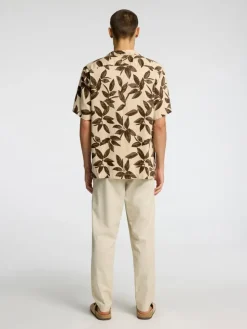 Selected miesten kauluspaita, REGNOA SS RESORT Ruskea Kuosi