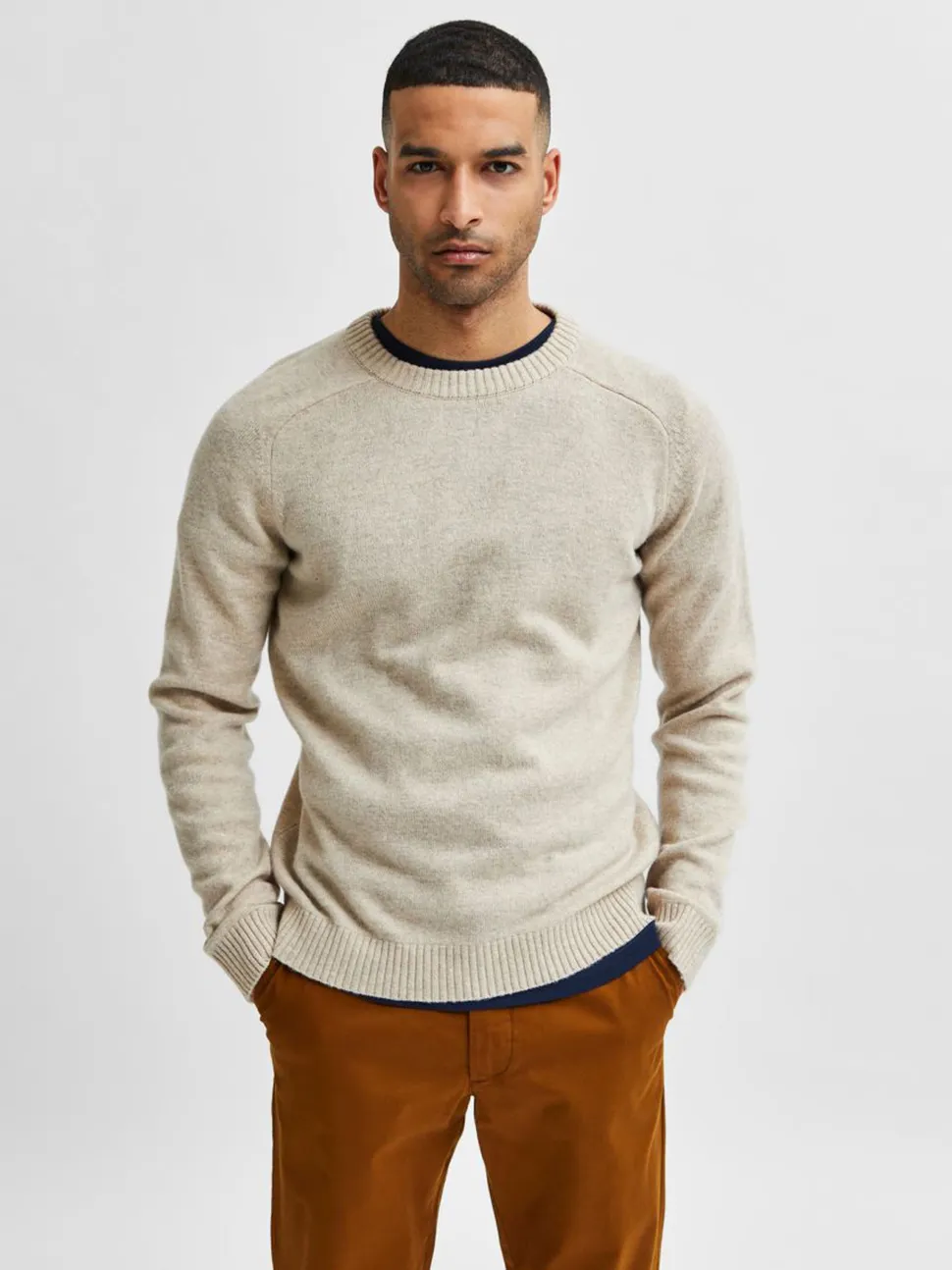 Selected Miesten Neule, Coban Lambs Nos Luonnonvalkoinen