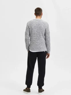 Selected Miesten Neule, Vince Bubble Crew Vaaleanharmaa