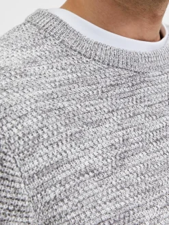 Selected Miesten Neule, Vince Bubble Crew Vaaleanharmaa