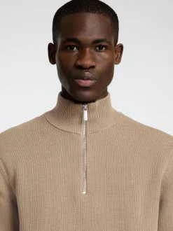 Selected Miesten Neulepusero DANE LS KNIT STRUCTURE HALF ZIP, Kelp