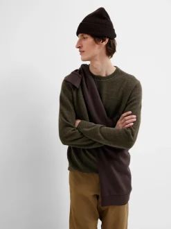 Selected Miesten Neulepusero, ROSS LS KNIT STRUCTURE NOS ORGANIC COTTO Armeijanvihreä