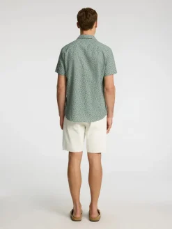 Selected Miesten Paita NEW LINEN SHIRT RESORT Vihreä Kuosi