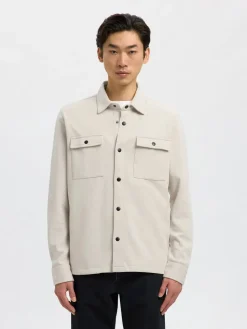 Selected Miesten Paitatakki Jackie Sweat Jacket Oatmeal