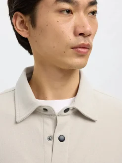 Selected Miesten Paitatakki Jackie Sweat Jacket Oatmeal