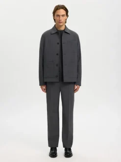 Selected miesten paitatakki SLHRELAX-MAGS HYBRID OVERSHIRT BLAZER EX, Asphalt