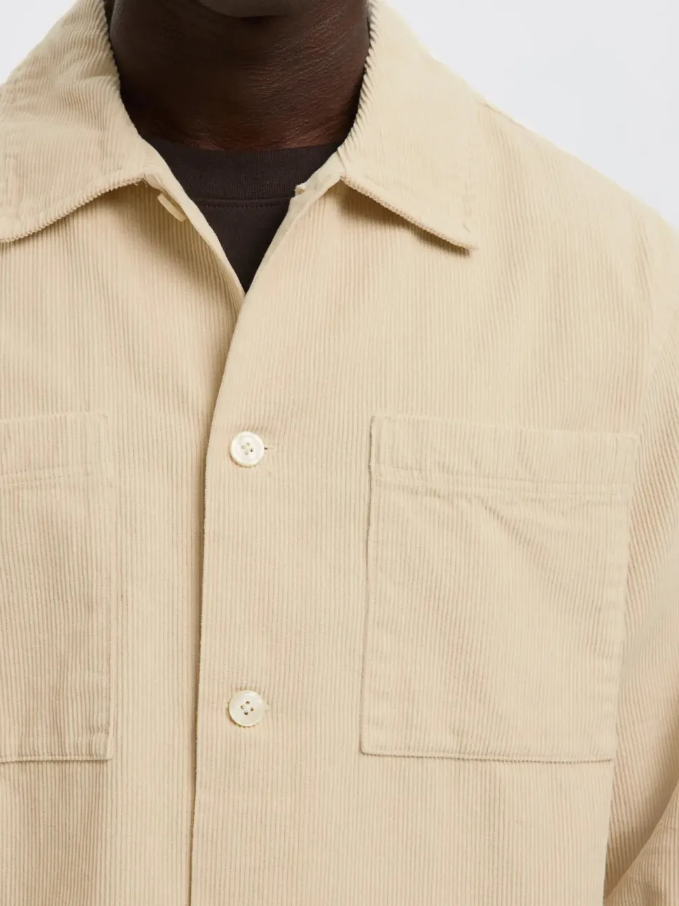 Selected miesten paitatakki, SLHREGTATE CORD OVERSHIRT Oatmeal