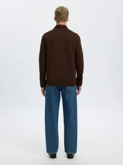 Selected Miesten Paitatakki Jackie Sweat Jacket, Demitasse