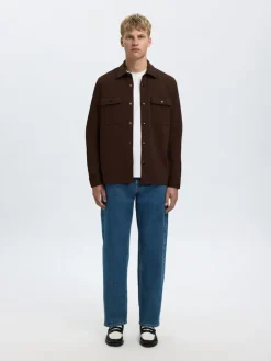 Selected Miesten Paitatakki Jackie Sweat Jacket, Demitasse