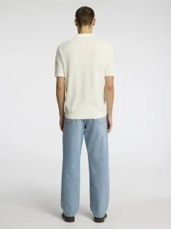 Selected miesten pikeepaita, CRAN SS KNIT STRUCTURE Valkoinen