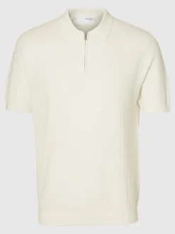 Selected miesten pikeepaita, CRAN SS KNIT STRUCTURE Valkoinen