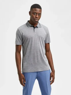 Selected Miesten Pikeepaita LEROY COOLMAX NOS VIILENTÄVÄ PIKEE Harmaa Kuosi