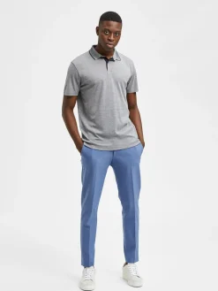 Selected Miesten Pikeepaita LEROY COOLMAX NOS VIILENTÄVÄ PIKEE Harmaa Kuosi