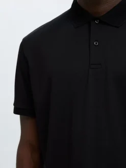 Selected miesten pikeepaita SLHFAVE Button SS Polo, musta