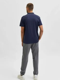 Selected Miesten Pikeepaita LEROY COOLMAX NOS VIILENTÄVÄ PIKEE Tummansininen