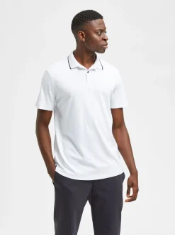 Selected Miesten Pikeepaita LEROY COOLMAX NOS VIILENTÄVÄ PIKEE Valkoinen